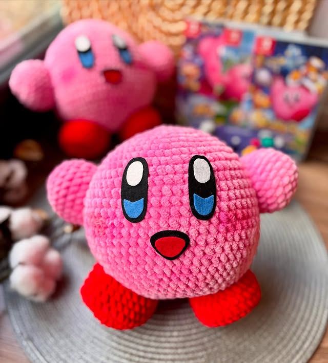 Handmade crochet Kirby Nintendo character